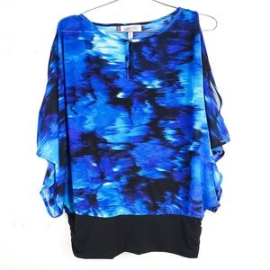 ⭐ Jennifer Lopez Printed Sheer Dolman Sleeve Top